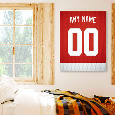 Detroit Jersey Custom Canvas Print Wall Art for Boy Girl Men Women Hockey Personalized Canvas Art